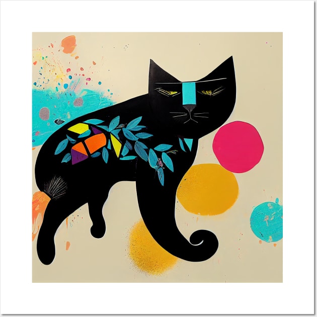 Abstract Cat Wall Art by n23tees